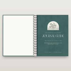 The Candid Wellness Journal open to the journal guide