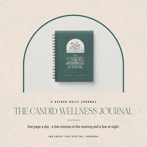 The Candid Wellness Journal with a pine cover and spiral binding