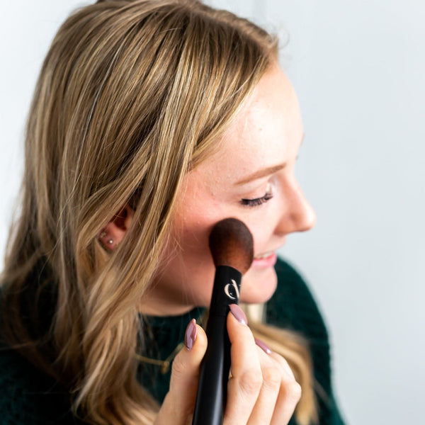 Pressed Blush applied to cheek